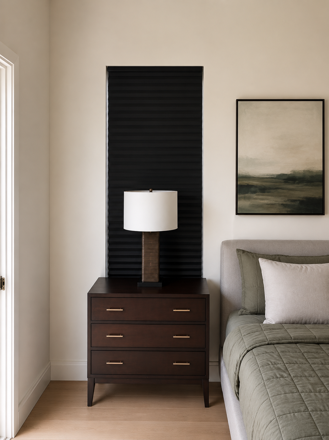 Bedroom after temporary shades